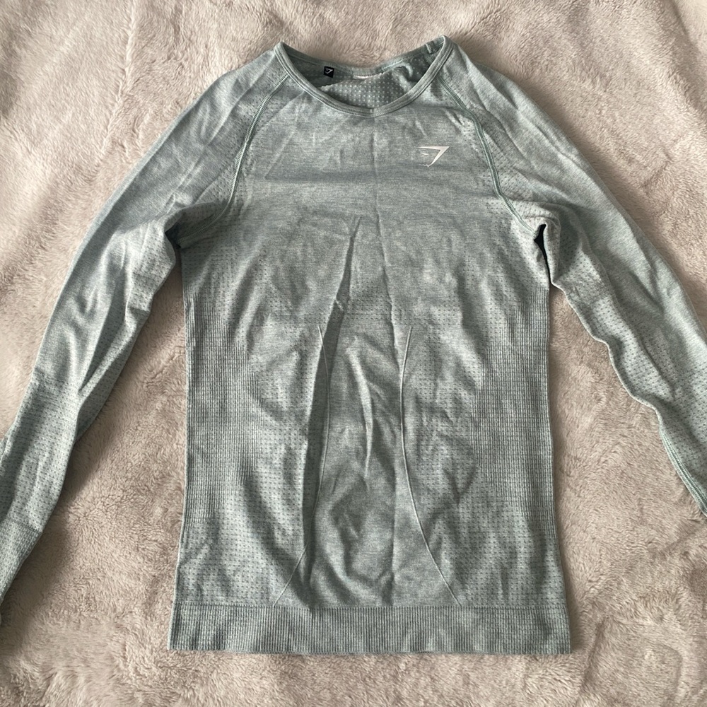 Gymshark Seamless Long Sleeve Top in Sage Green